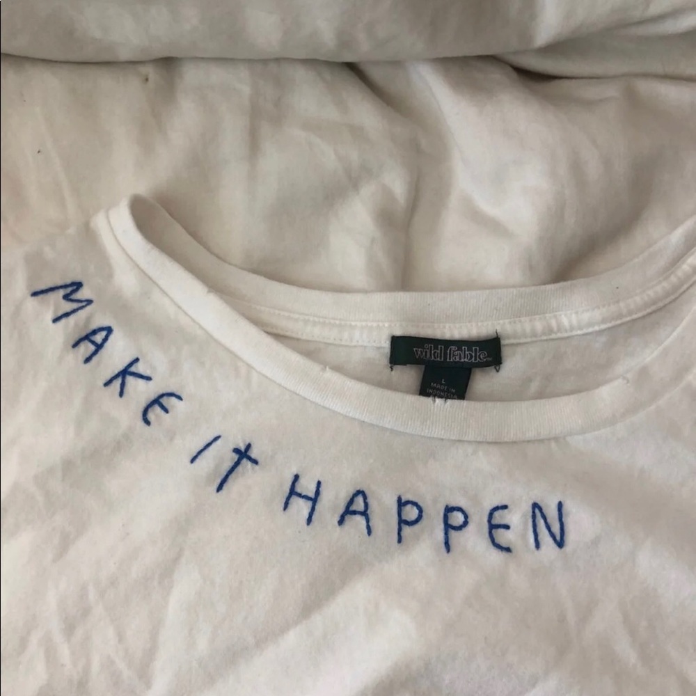 White Make It Happen Edgy Shirt